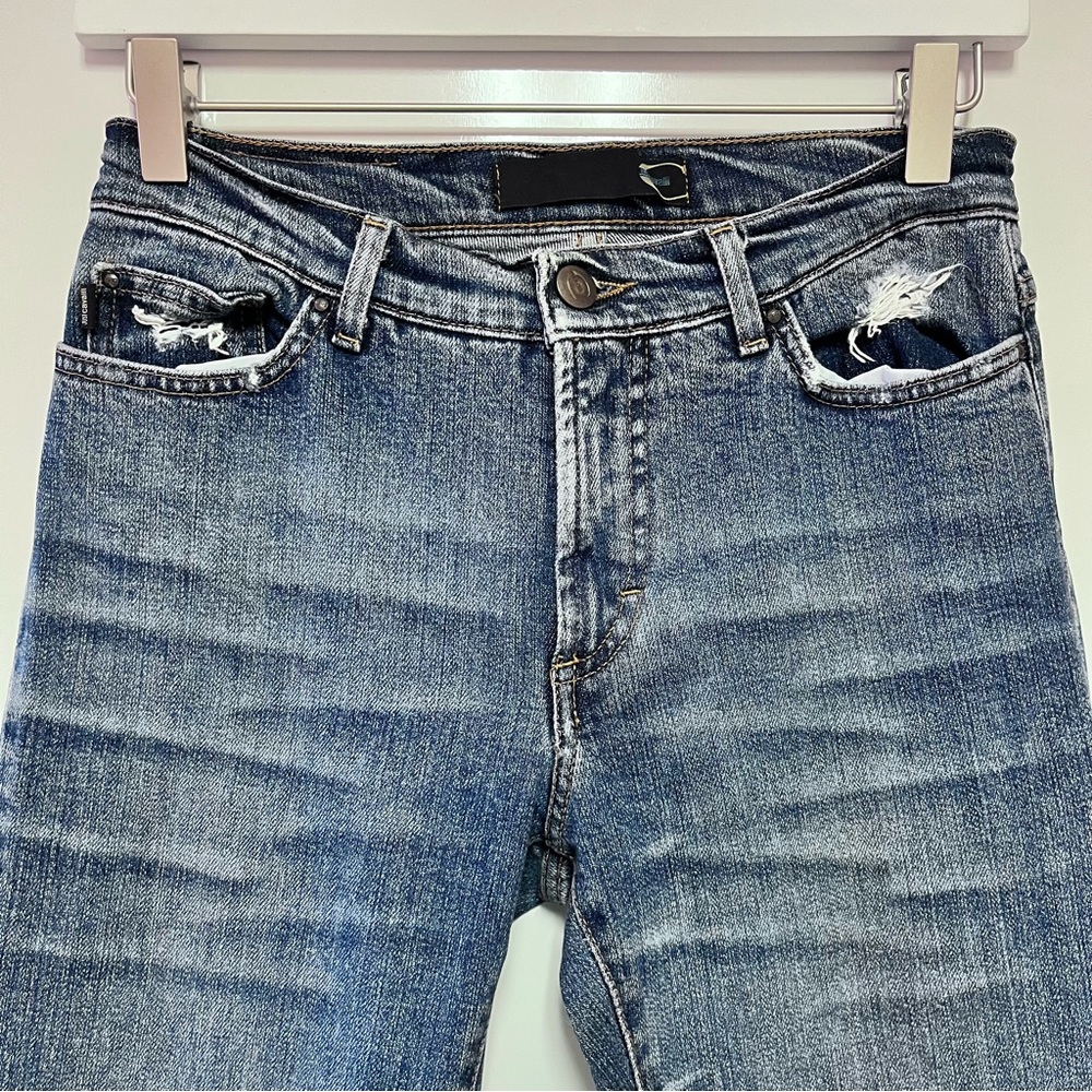 Just Cavalli Italy Bootcut Jeans Distressed Raw Hem Designer Sz 27 Y2K Archive - Picture 5 of 9